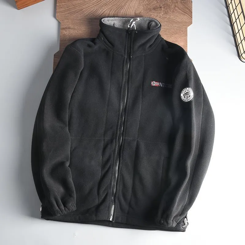 Herren Fleecejacke mit Stehkragen, durchgehendem Reißverschluss und wärmender Microfleece-Innenlage Drune
