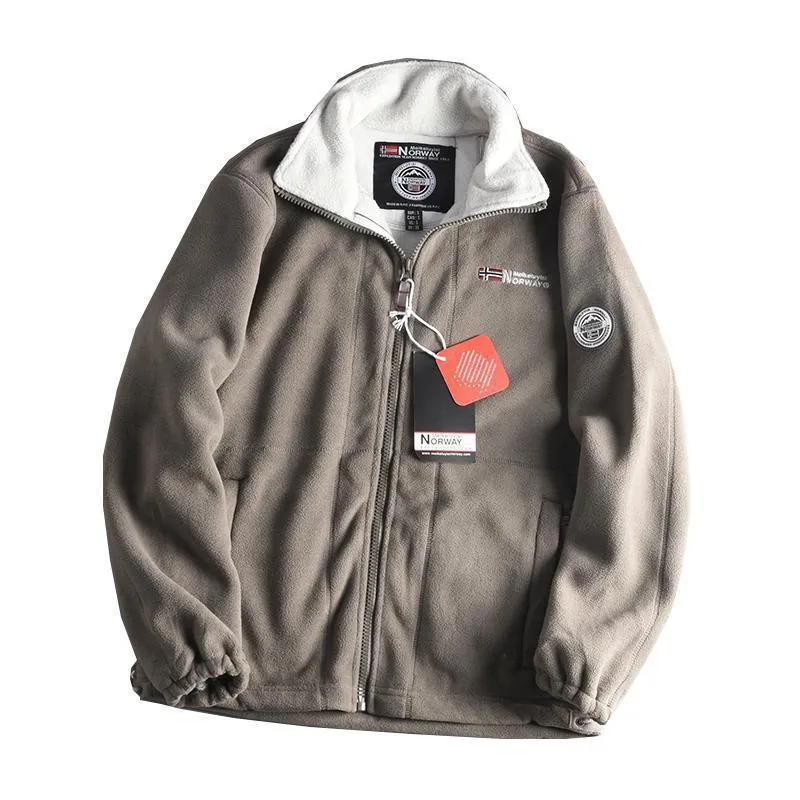 Herren Fleecejacke mit Stehkragen, durchgehendem Reißverschluss und wärmender Microfleece-Innenlage Drune