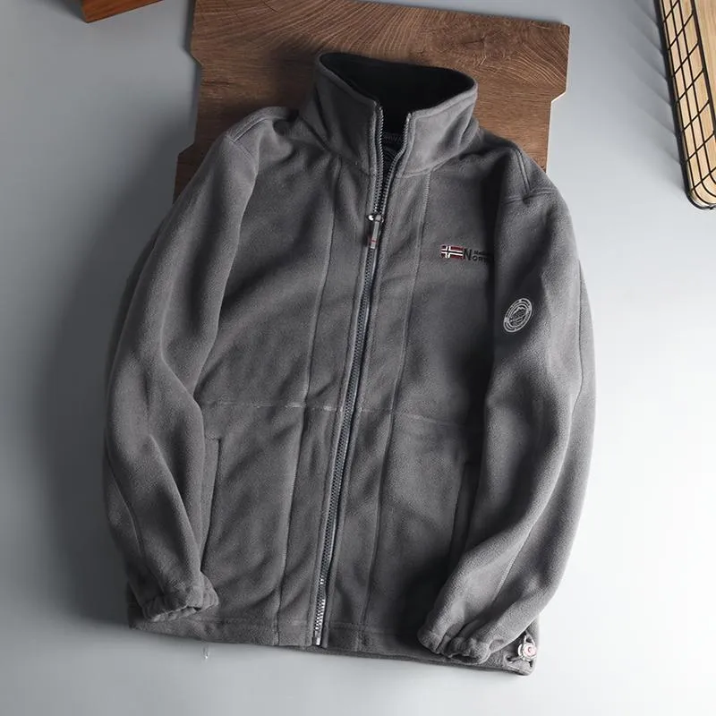 Herren Fleecejacke mit Stehkragen, durchgehendem Reißverschluss und wärmender Microfleece-Innenlage Drune