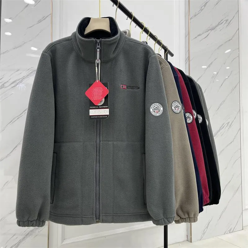 Herren Fleecejacke mit Stehkragen, durchgehendem Reißverschluss und wärmender Microfleece-Innenlage Drune
