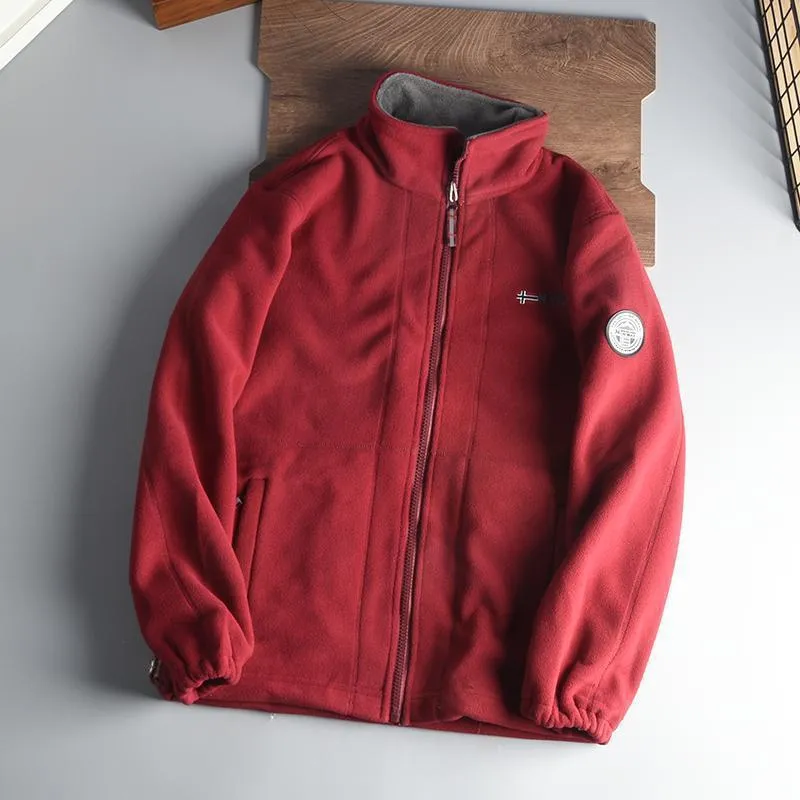 Herren Fleecejacke mit Stehkragen, durchgehendem Reißverschluss und wärmender Microfleece-Innenlage Drune