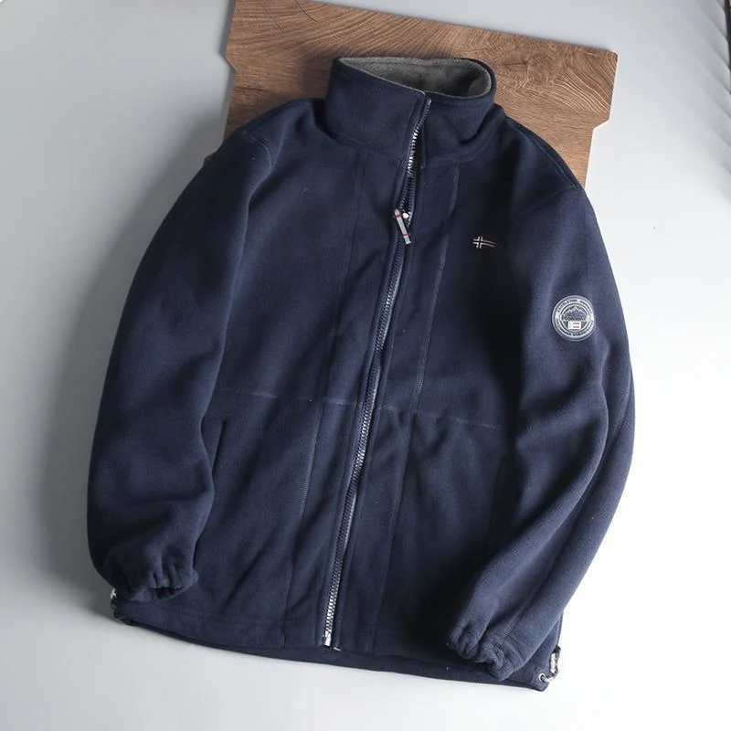 Herren Fleecejacke mit Stehkragen, durchgehendem Reißverschluss und wärmender Microfleece-Innenlage Drune