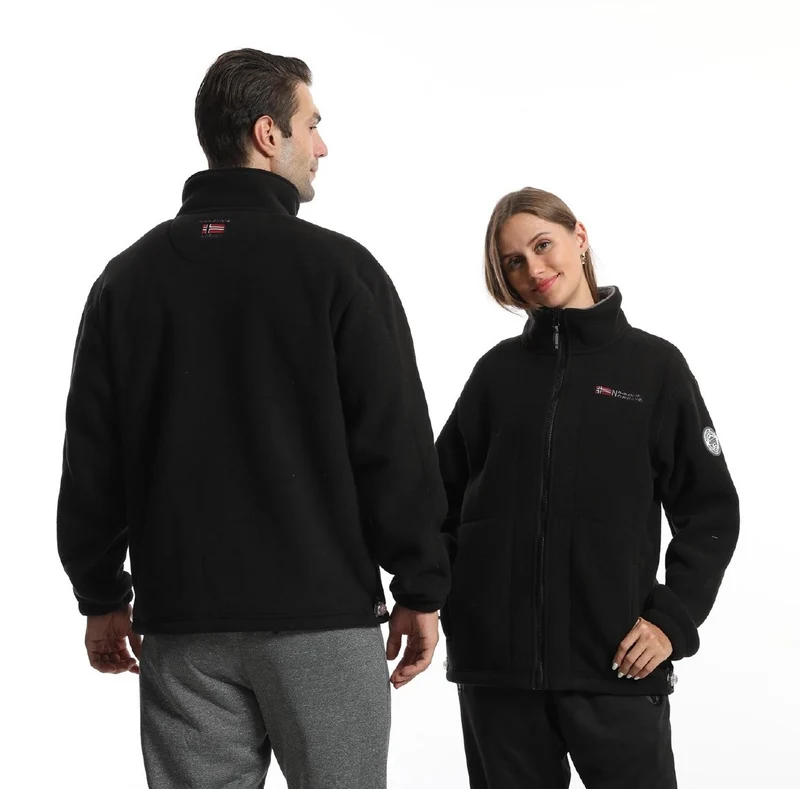 Herren Fleecejacke mit Stehkragen, durchgehendem Reißverschluss und Eingrifftaschen Drune