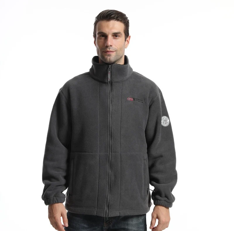 Herren Fleecejacke mit Stehkragen, durchgehendem Reißverschluss und Eingrifftaschen Drune