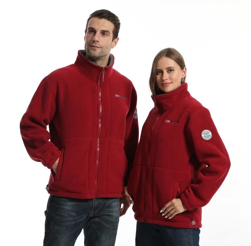 Herren Fleecejacke mit Stehkragen, durchgehendem Reißverschluss und Eingrifftaschen Drune