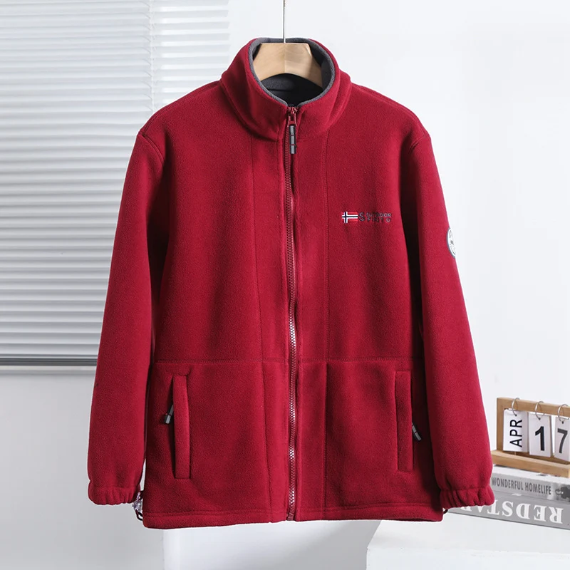 Herren Fleecejacke mit Stehkragen, durchgehendem Reißverschluss und Eingrifftaschen Drune