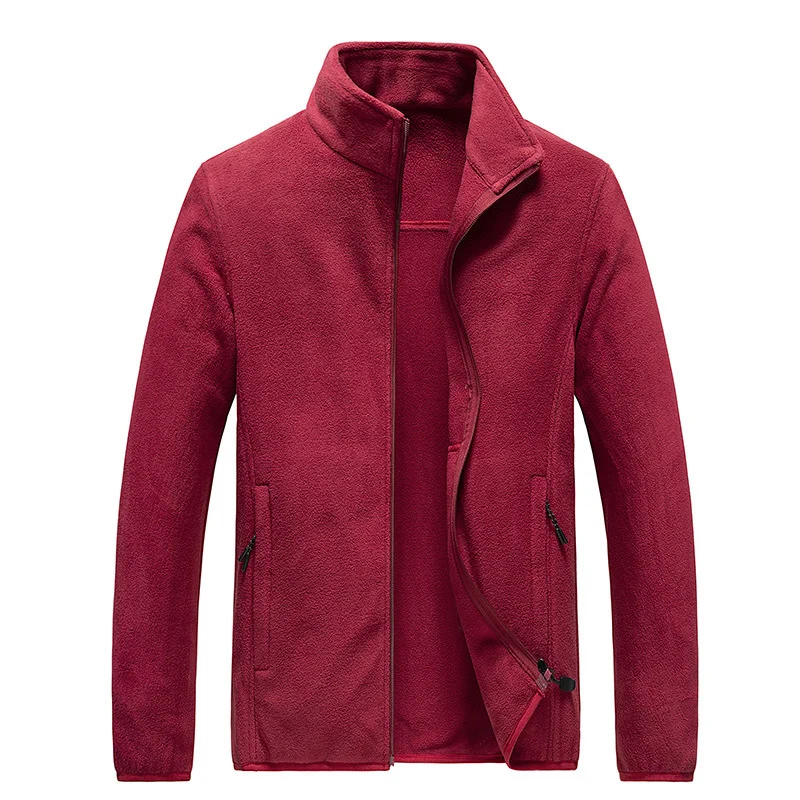 Herren Fleecejacke mit durchgehendem Reißverschluss, Stehkragen und praktischen Reißverschlusstaschen Drune