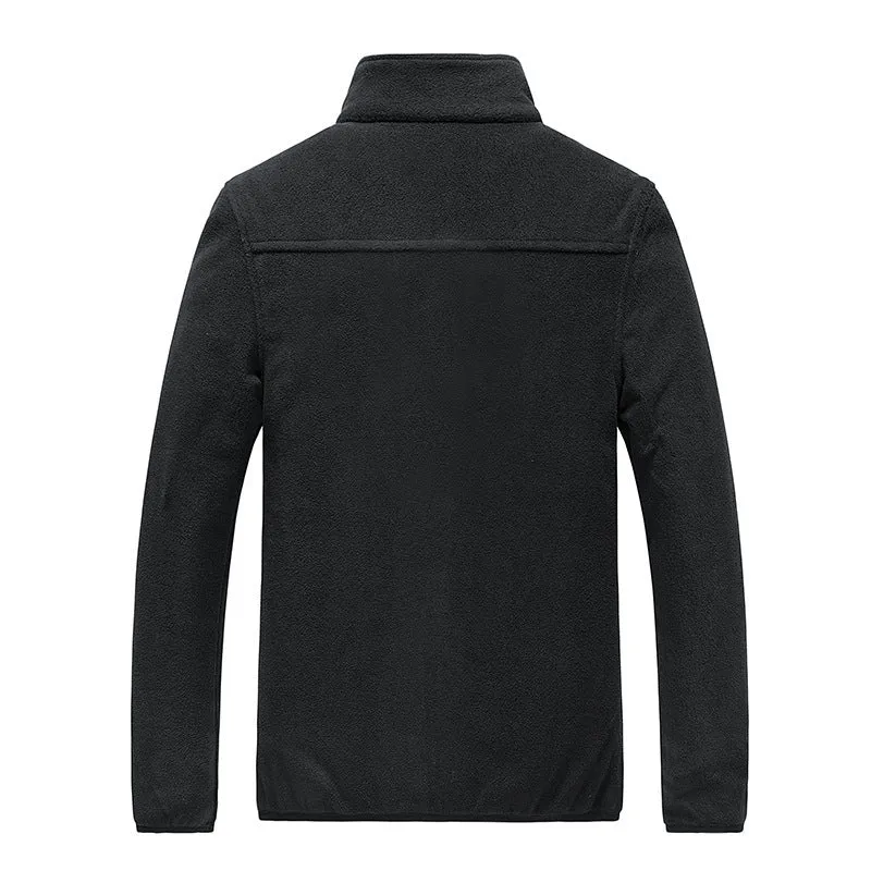 Herren Fleecejacke mit durchgehendem Reißverschluss, Stehkragen und praktischen Reißverschlusstaschen Drune