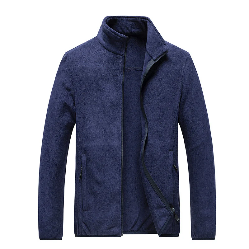 Herren Fleecejacke mit durchgehendem Reißverschluss, Stehkragen und praktischen Reißverschlusstaschen Drune