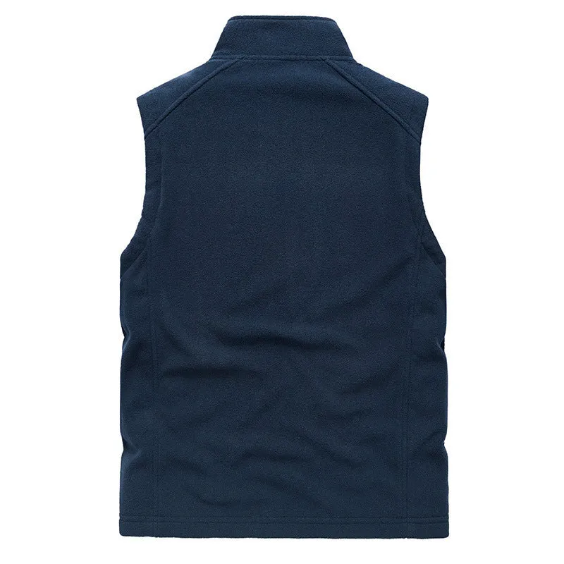 Herren Fleece-Weste mit Stehkragen, Reißverschlusstaschen und windabweisender Front Drune
