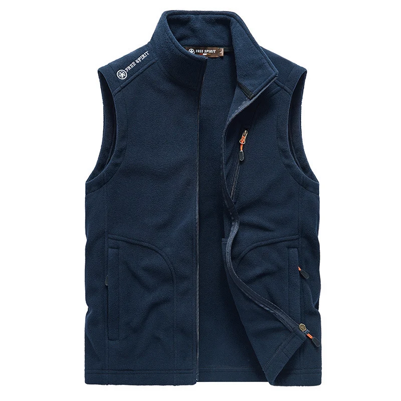 Herren Fleece-Weste mit Stehkragen, Reißverschlusstaschen und windabweisender Front Drune