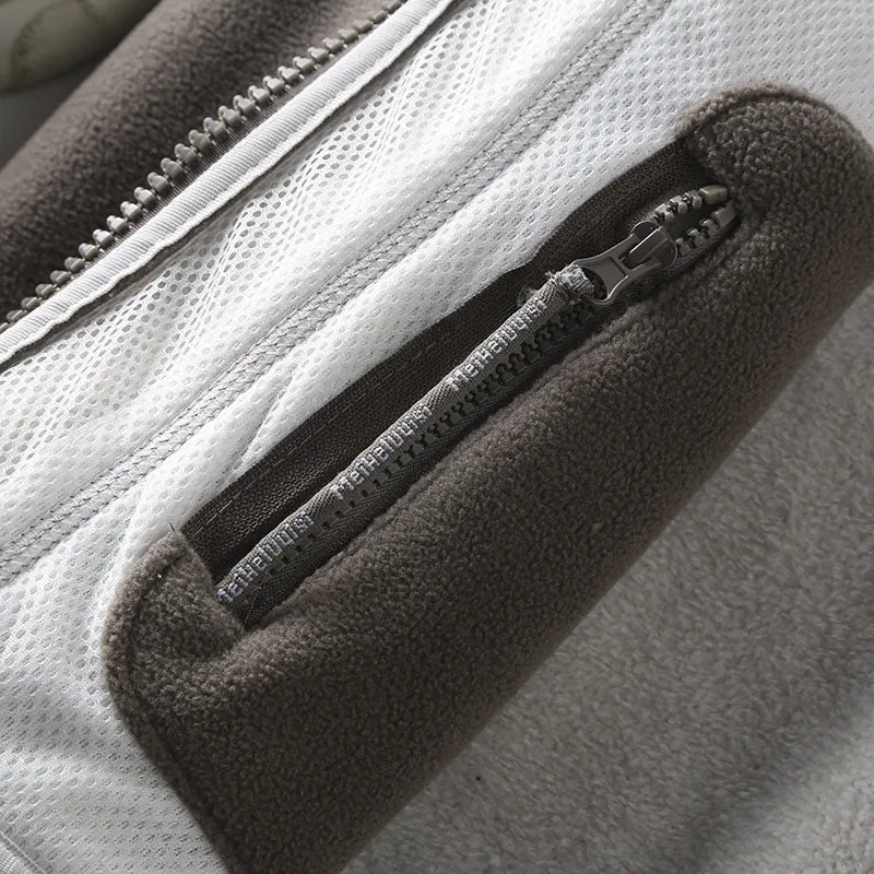Herren Fleece-Outdoorjacke mit Teddyfleece-Innenlage, Stehkragen und Reißverschluss Drune