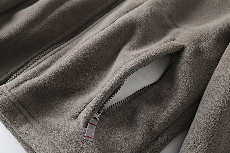 Herren Fleece-Outdoorjacke mit Teddyfleece-Innenlage, Stehkragen und Reißverschluss Drune