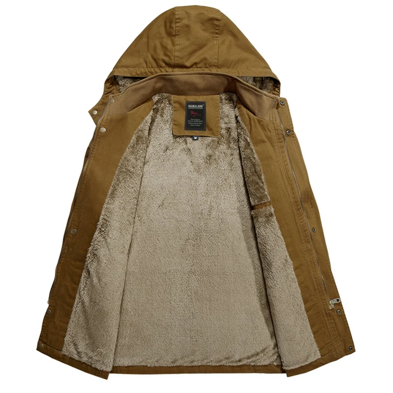 Herren Fieldparka im Utility-Look mit Teddyfleece-Kapuze, Kordelzug und Multifunktions-Taschen Drune