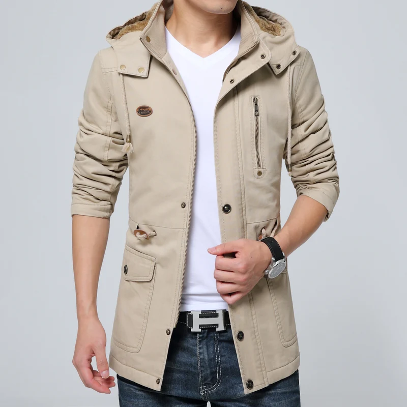 Herren Fieldparka im Utility-Look mit Teddyfleece-Kapuze, Kordelzug und Multifunktions-Taschen Drune