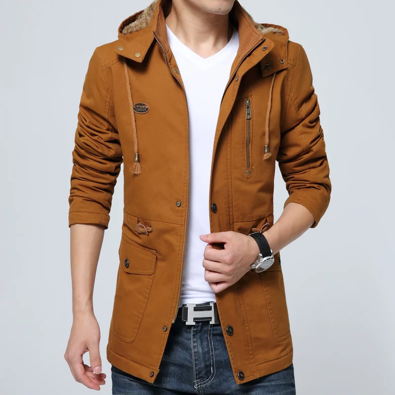 Herren Fieldparka im Utility-Look mit Teddyfleece-Kapuze, Kordelzug und Multifunktions-Taschen Drune