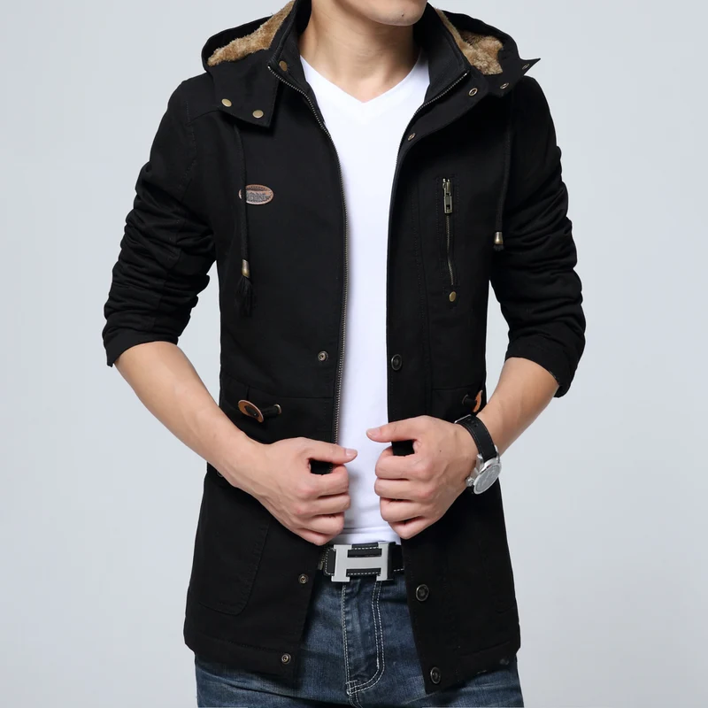 Herren Fieldparka im Utility-Look mit Teddyfleece-Kapuze, Kordelzug und Multifunktions-Taschen Drune