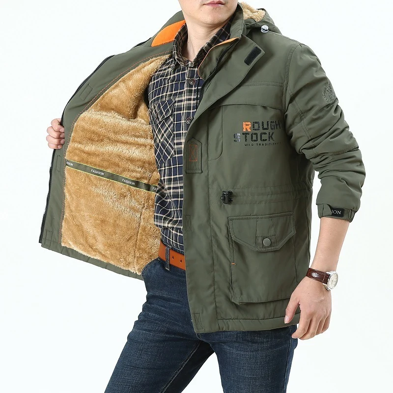 Herren Fieldjacke im Urban-Utility-Stil mit Mehrfachtaschen und hochschließendem Kragen Drune