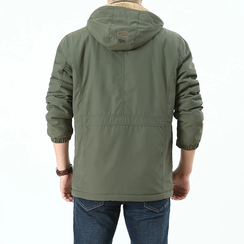 Herren Fieldjacke im Urban-Utility-Stil mit Mehrfachtaschen und hochschließendem Kragen Drune