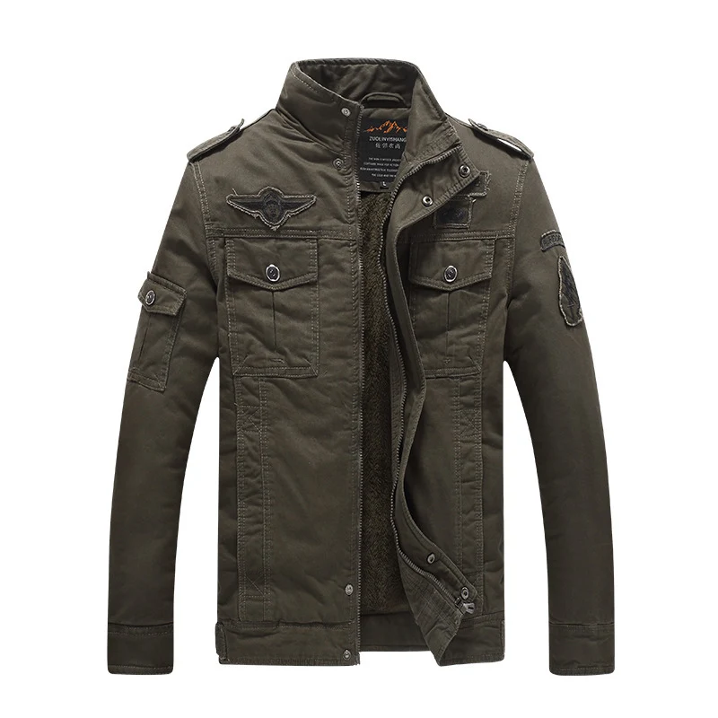 Herren Fieldblouson im Aviator-Look mit Teddyfleece-Futter und Schulterpatten Drune