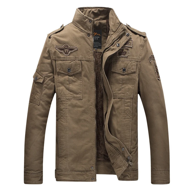 Herren Fieldblouson im Aviator-Look mit Teddyfleece-Futter und Schulterpatten Drune