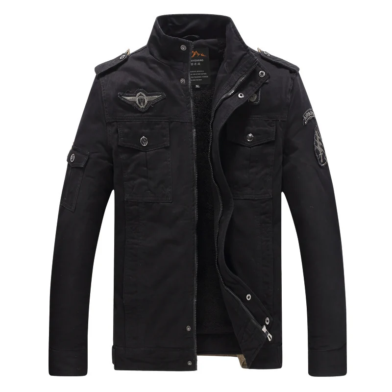 Herren Fieldblouson im Aviator-Look mit Teddyfleece-Futter und Schulterpatten Drune