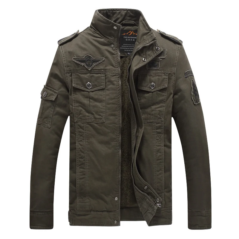 Herren Fieldblouson im Aviator-Look mit Teddyfleece-Futter und Schulterpatten Drune