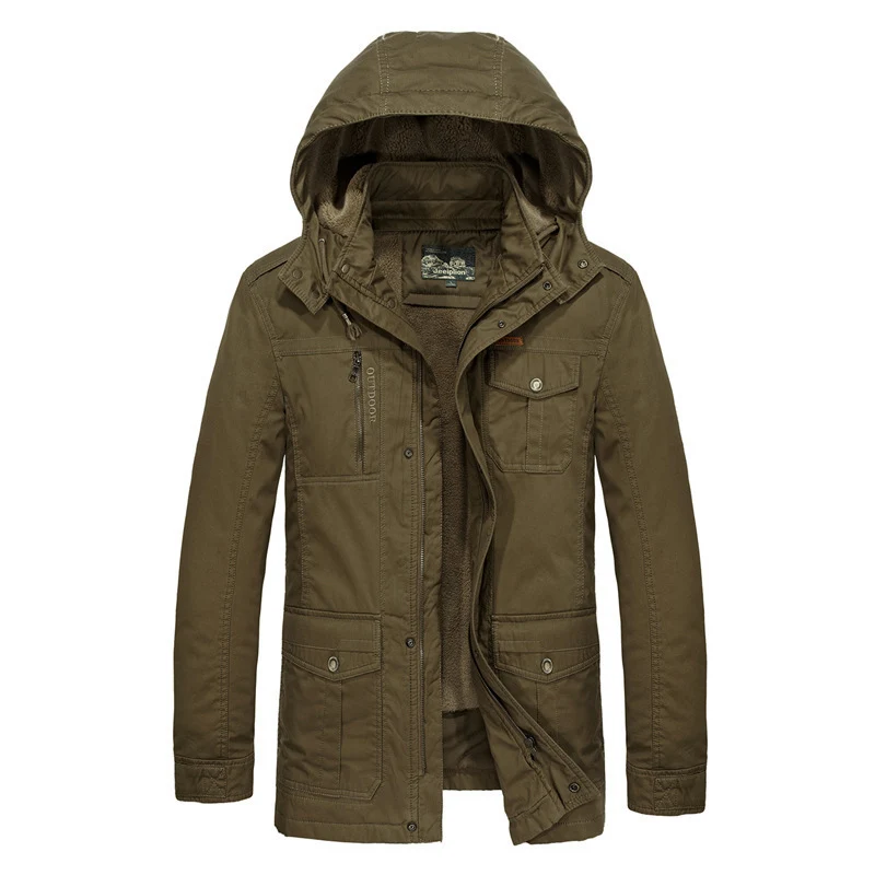 Herren Feldparka mit Teddyfutter und verstellbarer Kapuze Drune