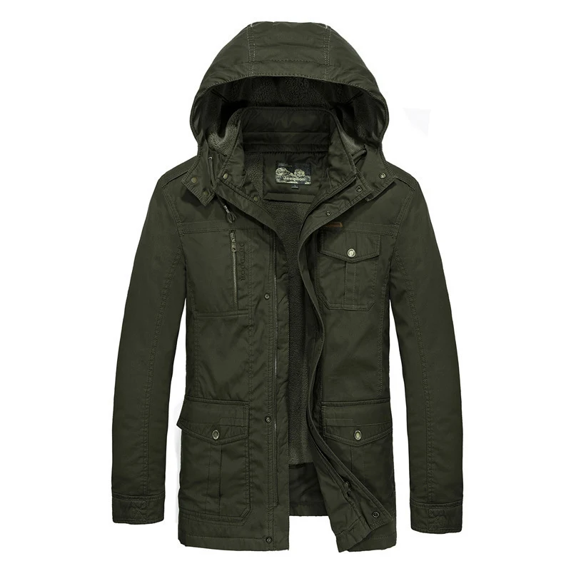 Herren Feldparka mit Teddyfutter und verstellbarer Kapuze Drune