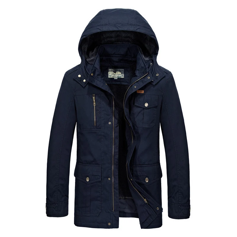 Herren Feldparka mit Teddyfutter und verstellbarer Kapuze Drune