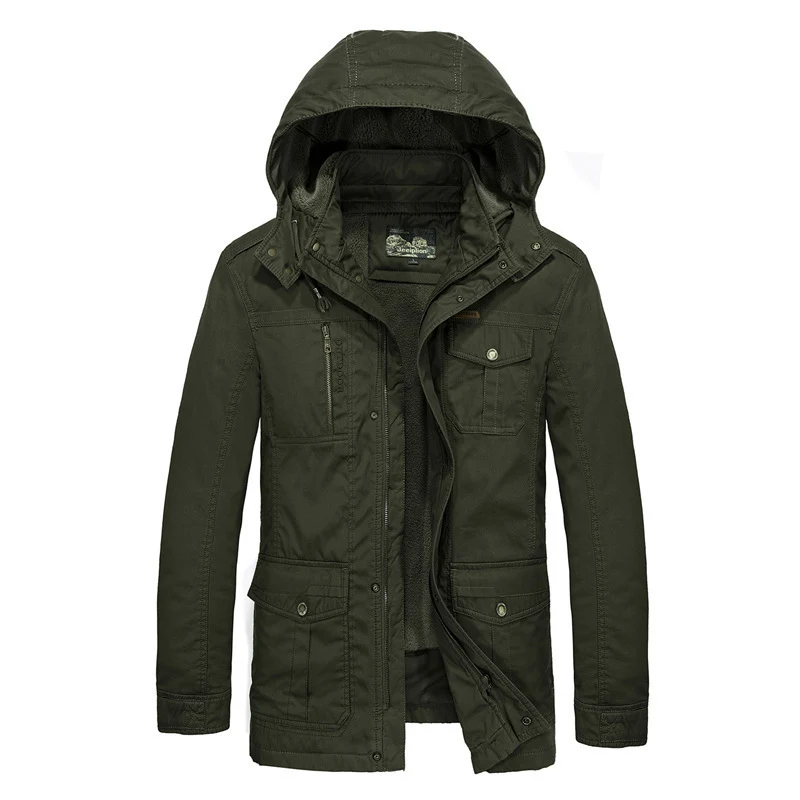 Herren Feldparka mit Teddyfutter und verstellbarer Kapuze Drune