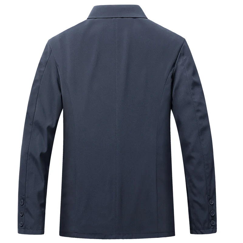 Herren elegantes leichtes City-Sakko im Blouson-Stil mit Hemdkragen und gefüttertem Innenfutter Drune