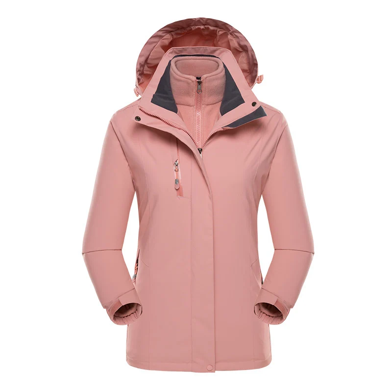 Herren dreiteilige Softshell-Winterjacke mit herausnehmbarer Fleece-Innenjacke und abnehmbarer Kapuze Drune