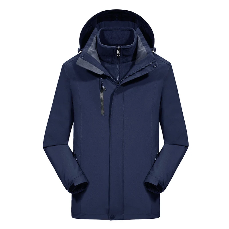 Herren dreiteilige Softshell-Winterjacke mit herausnehmbarer Fleece-Innenjacke und abnehmbarer Kapuze Drune