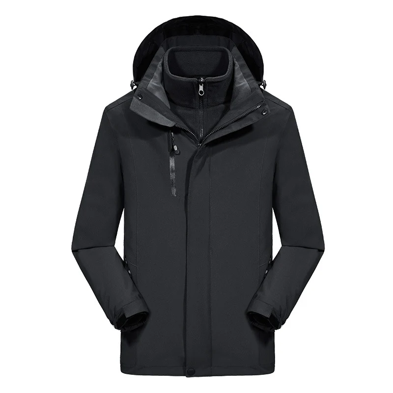 Herren dreiteilige Softshell-Winterjacke mit herausnehmbarer Fleece-Innenjacke und abnehmbarer Kapuze Drune