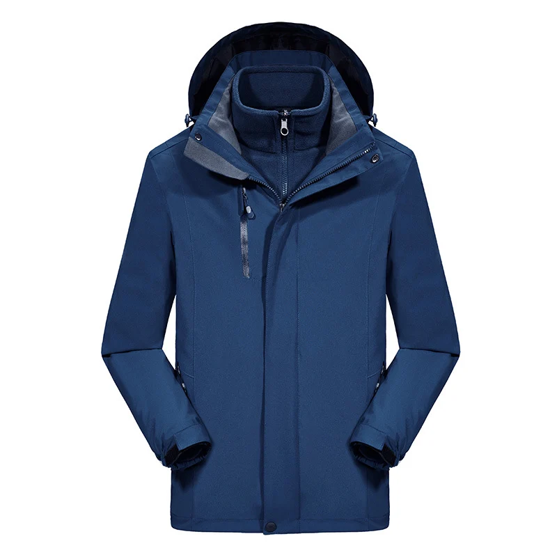 Herren dreiteilige Softshell-Winterjacke mit herausnehmbarer Fleece-Innenjacke und abnehmbarer Kapuze Drune