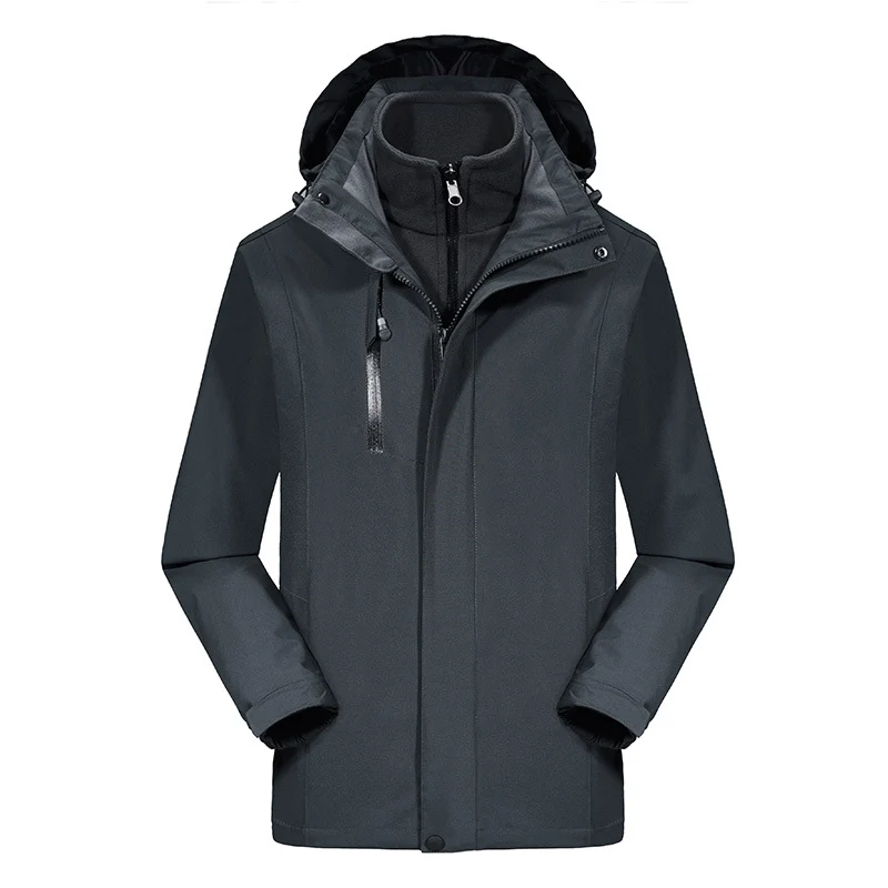Herren dreiteilige Softshell-Winterjacke mit herausnehmbarer Fleece-Innenjacke und abnehmbarer Kapuze Drune