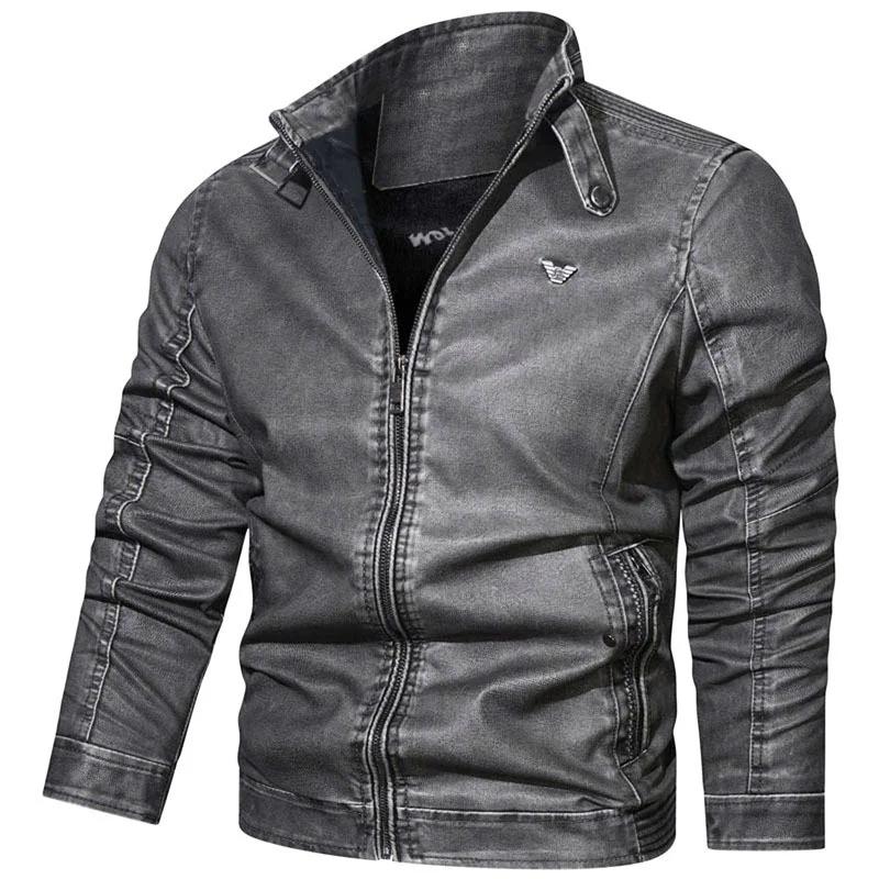 Herren Denim-Blouson im Aviator-Look mit hochschließendem Stehkragen, Zierfaltenärmeln und verdeckten Reißverschlusstaschen Drune