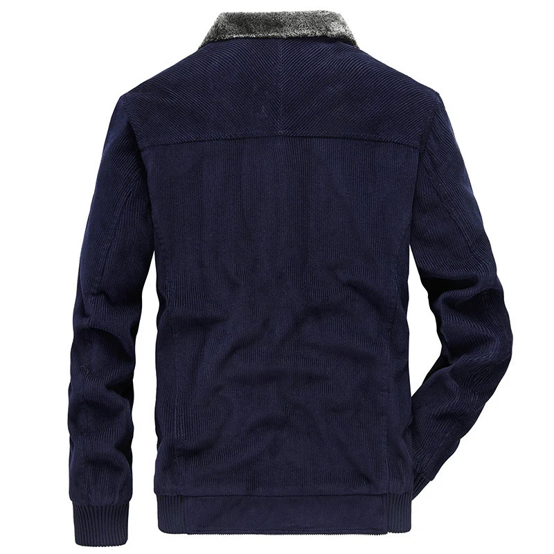 Herren Cordjacke mit wärmender Teddy-Innenfütterung und Badge-Details Drune