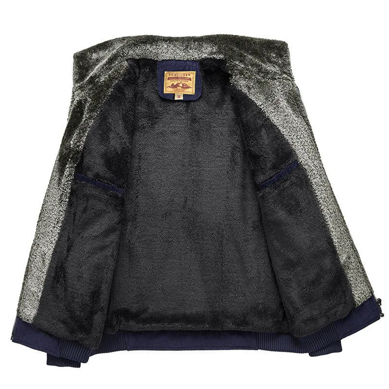 Herren Cordjacke mit wärmender Teddy-Innenfütterung und Badge-Details Drune