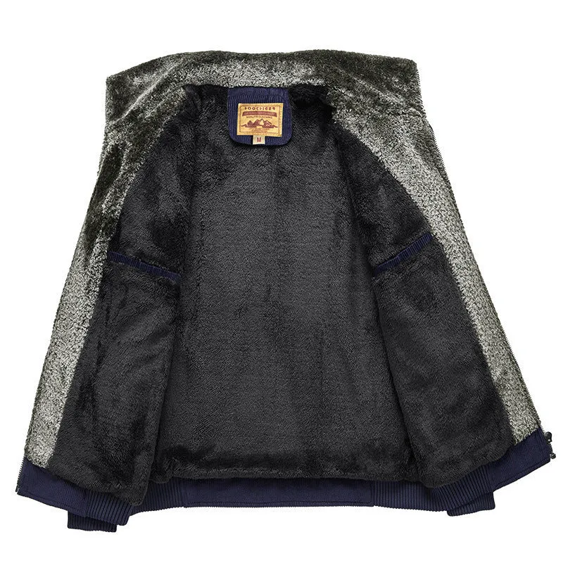 Herren Cordjacke mit wärmender Teddy-Innenfütterung und Badge-Details Drune