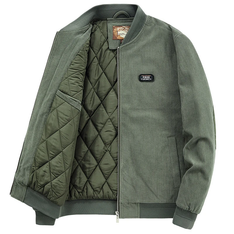 Herren Cordbomberjacke mit gesteppter Thermo-Innenfütterung und Ellbogenpatches Drune