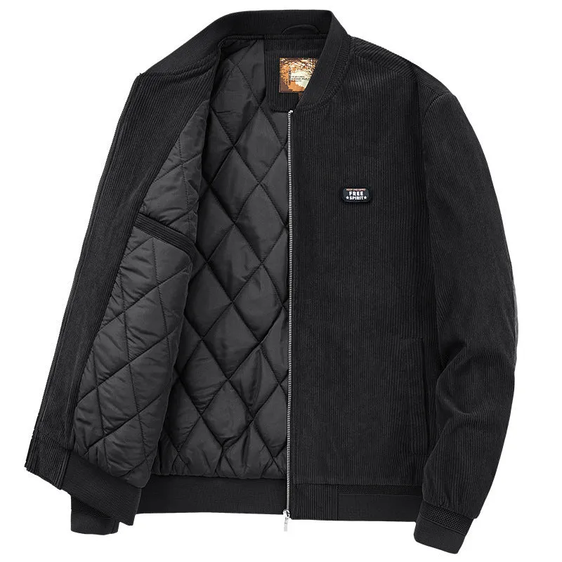 Herren Cordbomberjacke mit gesteppter Thermo-Innenfütterung und Ellbogenpatches Drune