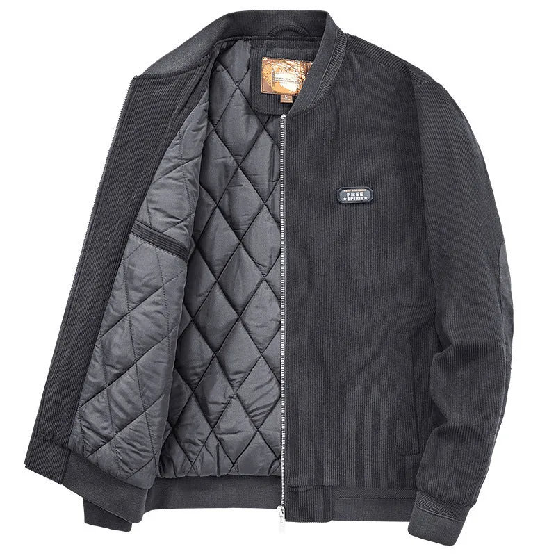 Herren Cordbomberjacke mit gesteppter Thermo-Innenfütterung und Ellbogenpatches Drune