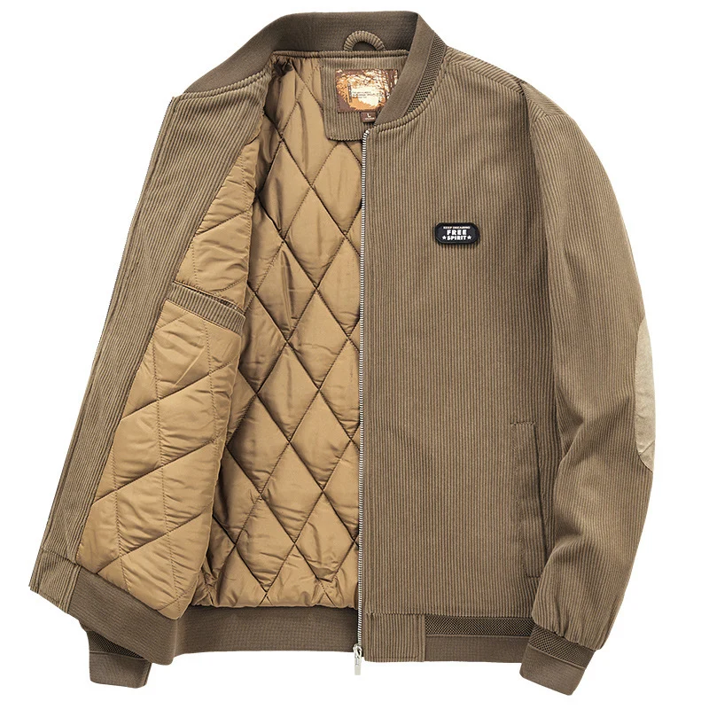 Herren Cordbomberjacke mit gesteppter Thermo-Innenfütterung und Ellbogenpatches Drune