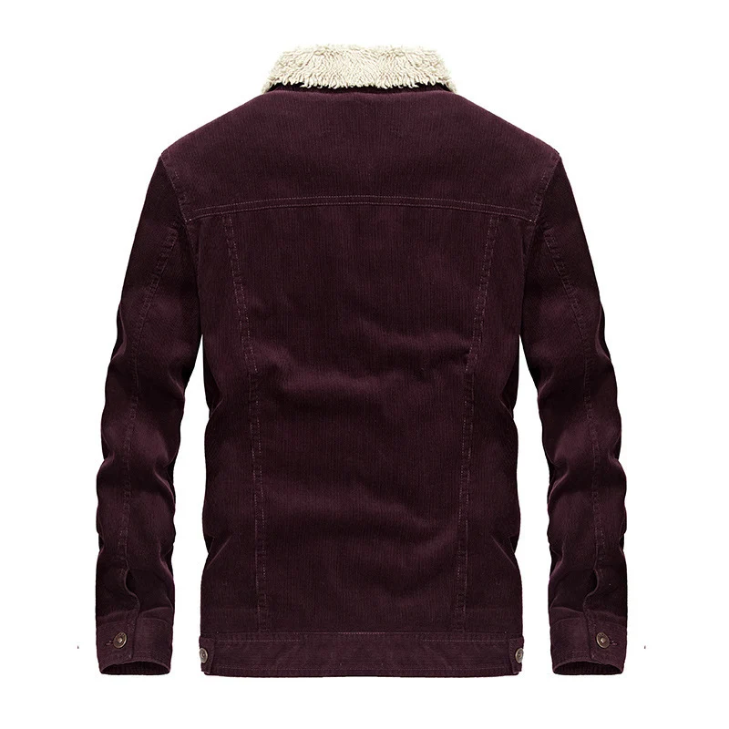 Herren Cord‑Truckerjacke mit Teddyfutter und aufgesetzten Brusttaschen Drune