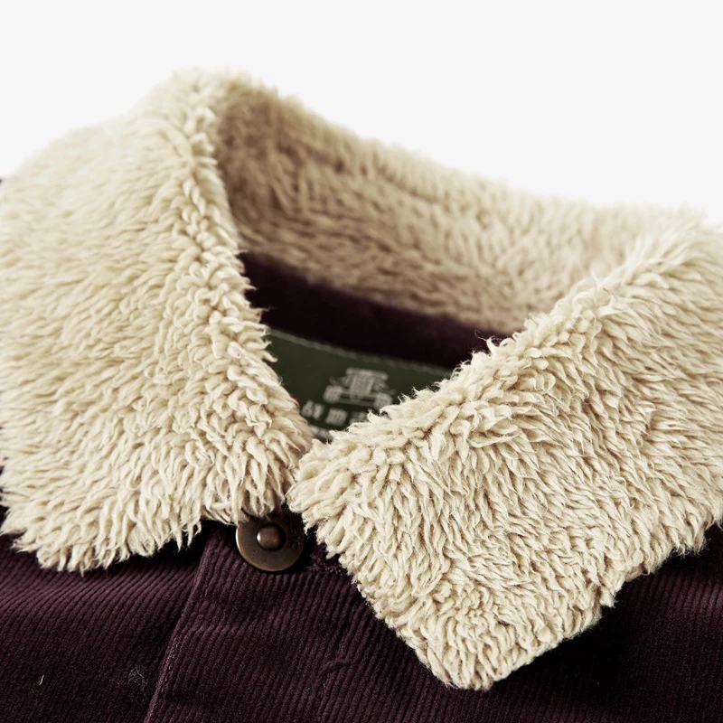 Herren Cord‑Truckerjacke mit Teddyfutter und aufgesetzten Brusttaschen Drune