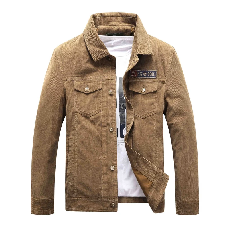 Herren Cord‑Truckerjacke mit Teddyfutter und aufgesetzten Brusttaschen Drune