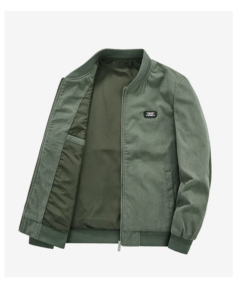 Herren Cord-Flightblouson mit Satin-Innenfutter, Rippbündchen und verdeckten Innentaschen Drune