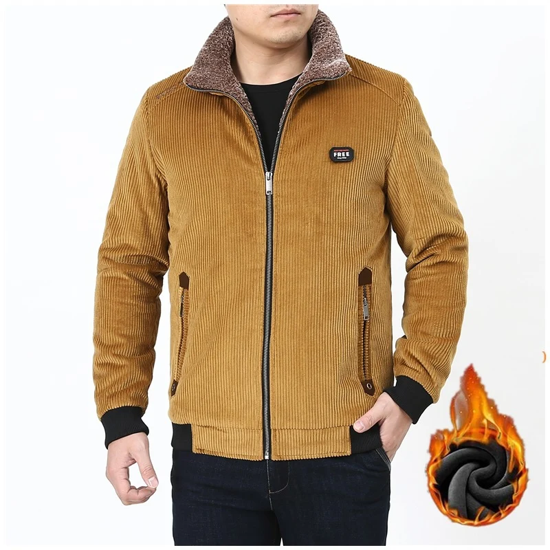 Herren Cord‑Fieldjacke mit kuscheliger Teddyfleece‑Innenlage und Stehkragen Drune